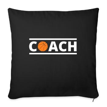 Basketball coach - Sofa pillowcase 17,3'' x 17,3'' (45 x 45 cm) - black - Front