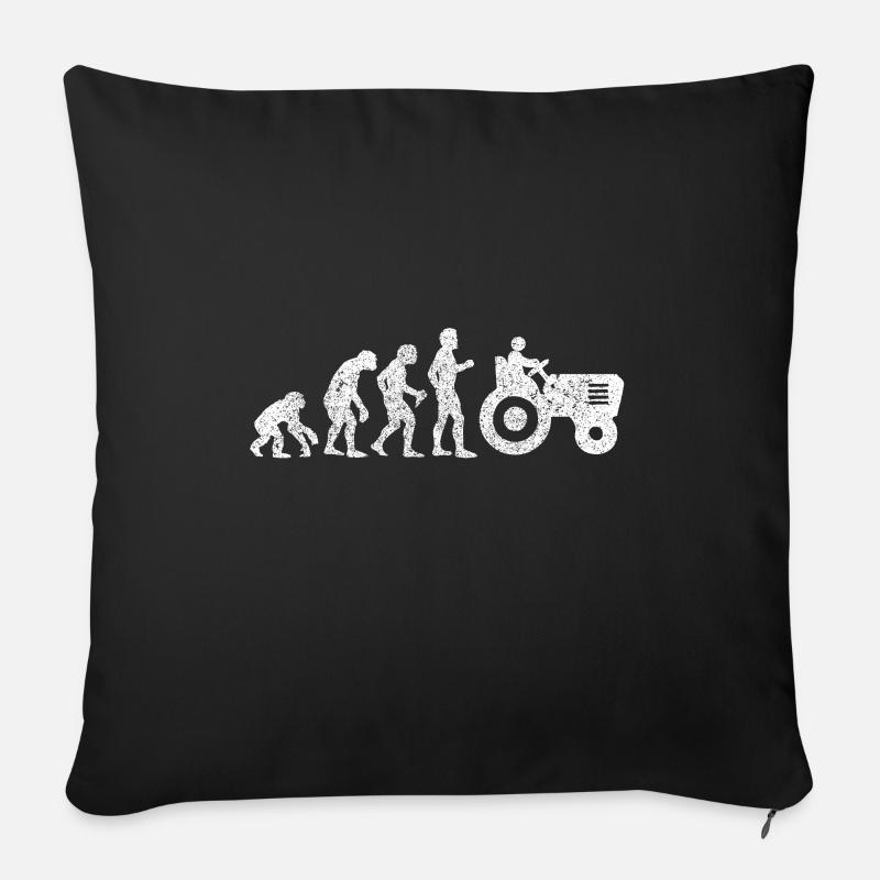 Évolution paysanne - Housse de coussin décorative 45 x 45 cm - noir