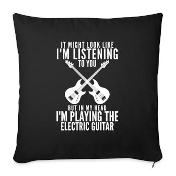 Electric Guitar Guitarist Band Musician Electric Guitar - Sofa pillowcase 17,3'' x 17,3'' (45 x 45 cm) - black - Front
