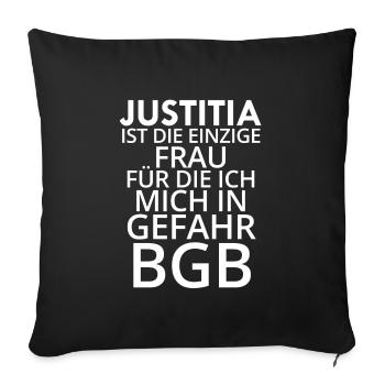 Jurastudium Jurastudent Anwalt Lustig Justitia - Sofakissenbezug 45 x 45 cm - Schwarz - Vorne