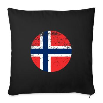 Drapeau norvégien - Housse de coussin décorative 45 x 45 cm - noir - Devant