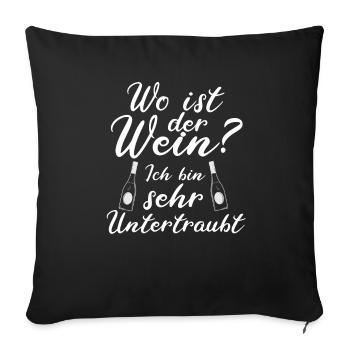 Weinfest Rotwein Weinrebe Pfalz Tradition Geschenk - Sofakissenbezug 45 x 45 cm - Schwarz - Vorne