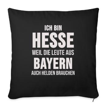 Hessen Frankfurt am Main Hessisch Dialekt Geschenk - Sofakissenbezug 45 x 45 cm - Schwarz - Vorne