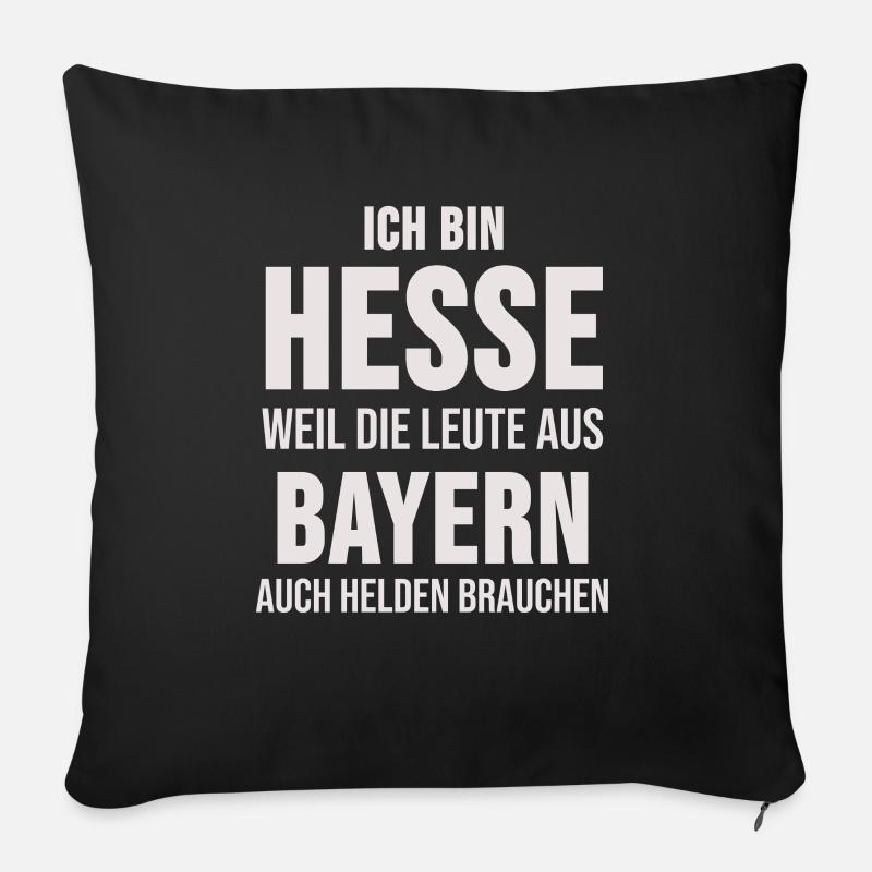Hessen Frankfurt am Main Hessisch Dialekt Geschenk - Sofakissenbezug 45 x 45 cm - Schwarz