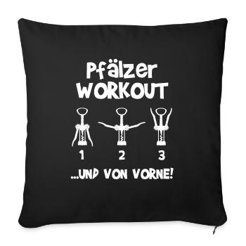 Weinfest Pfalz Schorle Korkenzieher Geschenk - Sofakissenbezug 45 x 45 cm - Schwarz - Vorne