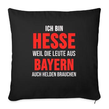 Hessen Hessisch Wiesbaden Dialekt Geschenk - Sofakissenbezug 45 x 45 cm - Schwarz - Vorne