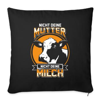 Vegan Veganerin Kuh Veganer Kühe Moral Geschenk - Sofakissenbezug 45 x 45 cm - Schwarz - Vorne