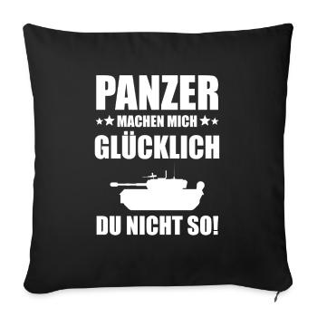 Panzer Panzerfahrer Militär Soldat Geschenkidee - Sofakissenbezug 45 x 45 cm - Schwarz - Vorne