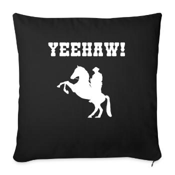 Westernreiten Westernreiter Westernpferd Geschenk - Sofakissenbezug 45 x 45 cm - Schwarz - Vorne