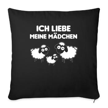 Schäfer Schaf Schafe Hirte Hirten Mädchen Geschenk - Sofakissenbezug 45 x 45 cm - Schwarz - Vorne