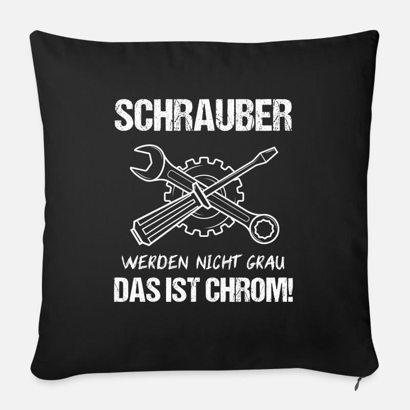 Werkstatt Schrauber Kfz Mechaniker Vater Geschenk - Sofakissenbezug 45 x 45 cm - Schwarz