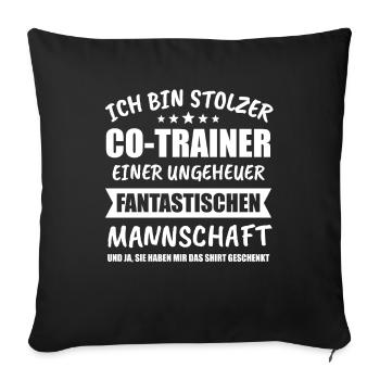 Co Trainer Fußballmannschaft Fußballspiel Geschenk - Sofakissenbezug 45 x 45 cm - Schwarz - Vorne