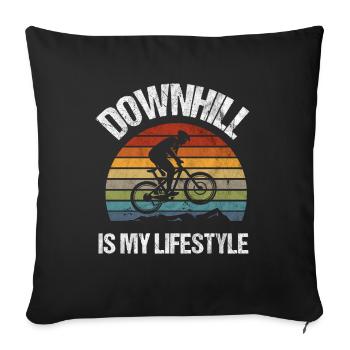 Downhill Mountain Bike Mountain Biker Gift - Sofa pillowcase 17,3'' x 17,3'' (45 x 45 cm) - black - Front