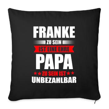 Franken Oberfranken Fränkisch Dialekt Geschenk - Sofakissenbezug 45 x 45 cm - Schwarz - Vorne