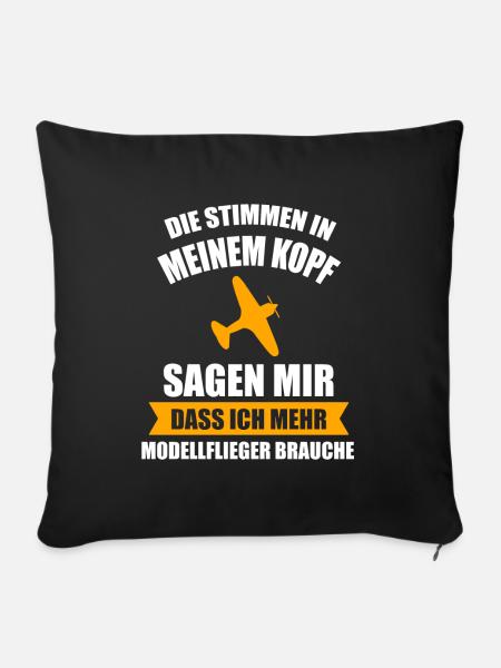 Modellflug Modellbau Modellbauer Geschenk - Sofakissenbezug 45 x 45 cm - Schwarz