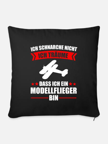 Modellflug Modellbau Modellbauer Geschenk - Sofakissenbezug 45 x 45 cm - Schwarz