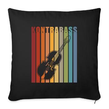 Kontrabass Orchester Big Band Musik Geschenk - Sofakissenbezug 45 x 45 cm - Schwarz - Vorne