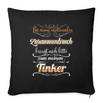 Tinker Pferd Reiter Geschenk - Sofakissenbezug 45 x 45 cm - Schwarz - Vorne