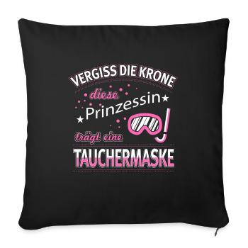 Tauchen Taucher Speerfischer Geschenk - Sofakissenbezug 45 x 45 cm - Schwarz - Vorne