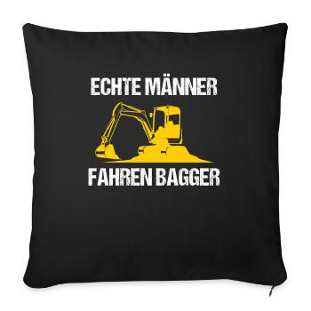 Bagger Baggerfahrer Baggern Geschenk - Sofakissenbezug 45 x 45 cm - Schwarz - Vorne
