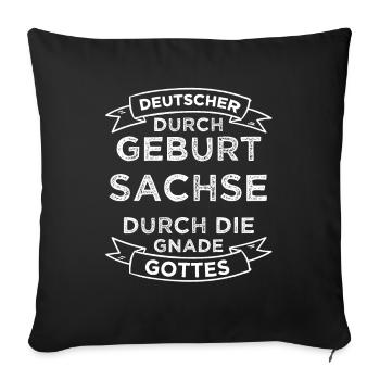 Sachsen Ossi DDR Ostalgie Geschenk - Sofakissenbezug 45 x 45 cm - Schwarz - Vorne