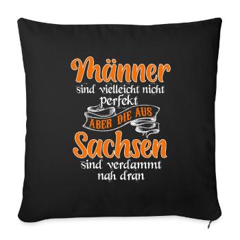 Sachsen Dresden Ostalgie Geschenk - Sofakissenbezug 45 x 45 cm - Schwarz - Vorne