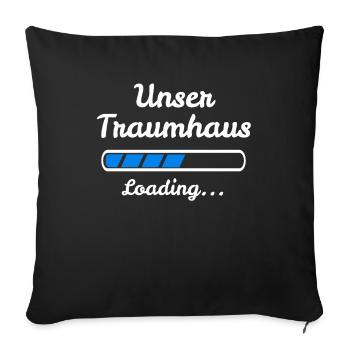 Bauherr Bauherren Häuslebauer Geschenk - Sofakissenbezug 45 x 45 cm - Schwarz - Vorne