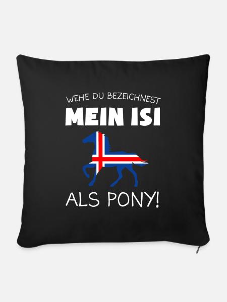 Islandpferd Islandpferde Isi Geschenk - Sofakissenbezug 45 x 45 cm - Schwarz