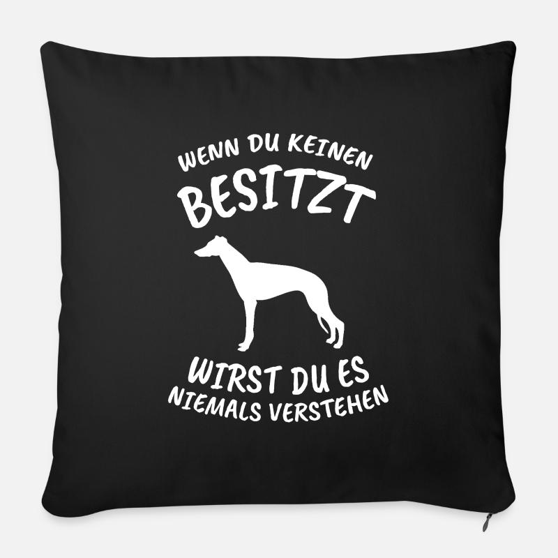 Whippet Hund Hundebesitzer Geschenk - Sofakissenbezug 45 x 45 cm - Schwarz