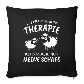 Schaf Schafe Hirte Geschenk - Sofakissenbezug 45 x 45 cm - Schwarz - Vorne