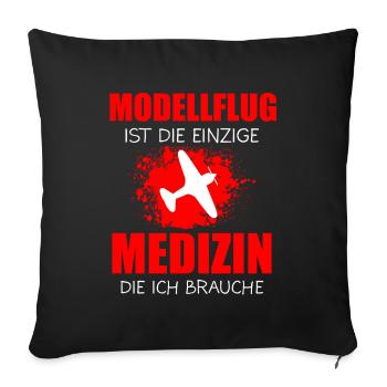 Modellflug Modellflieger Spruch Geschenk - Sofakissenbezug 45 x 45 cm - Schwarz - Vorne