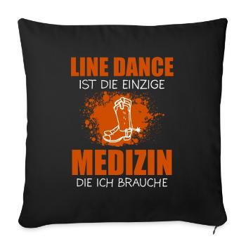 Line Dance Linedance Western Geschenk - Sofakissenbezug 45 x 45 cm - Schwarz - Vorne