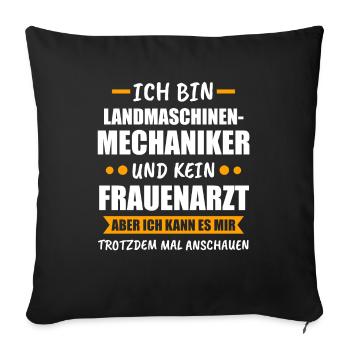 Landmaschinenmechaniker Traktor Traktoren Geschenk - Sofakissenbezug 45 x 45 cm - Schwarz - Vorne