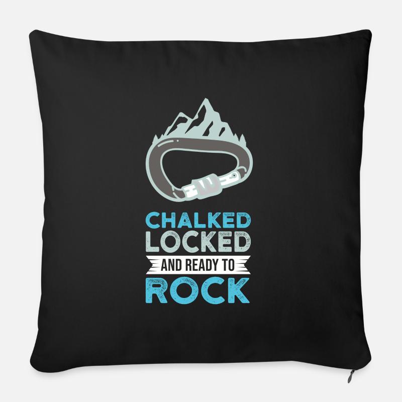 Klettern Kletterer Felsklettern Geschenkidee - Sofakissenbezug 45 x 45 cm - Schwarz