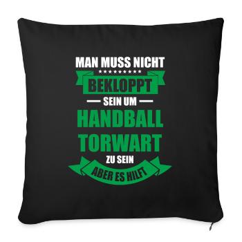 Handball Torwart Handballer Tormann Geschenk & Han - Sofakissenbezug 45 x 45 cm - Schwarz - Vorne