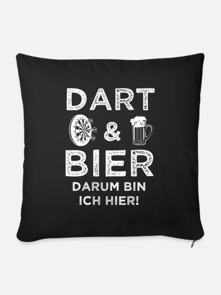 Dart Darts Darter Geschenk - Sofakissenbezug 45 x 45 cm - Schwarz