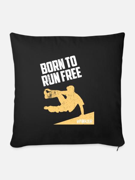 Parkour Freerunner Geschenk - Sofakissenbezug 45 x 45 cm - Schwarz