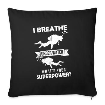 Diver Funny gift idea scuba diving - Sofa pillowcase 17,3'' x 17,3'' (45 x 45 cm) - black - Front