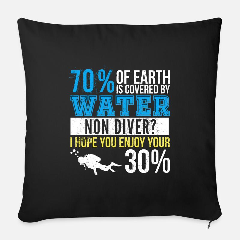 Diver Funny gift idea scuba diving - Sofa pillowcase 17,3'' x 17,3'' (45 x 45 cm) - black
