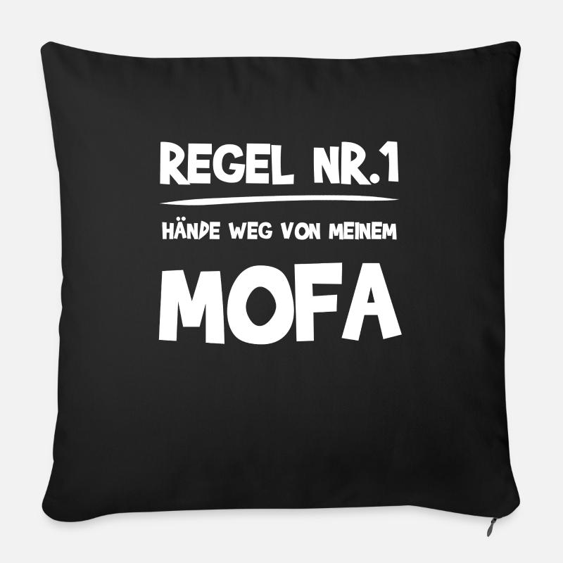 Mofa Mofafahrer Moped Geschenk - Sofakissenbezug 45 x 45 cm - Schwarz