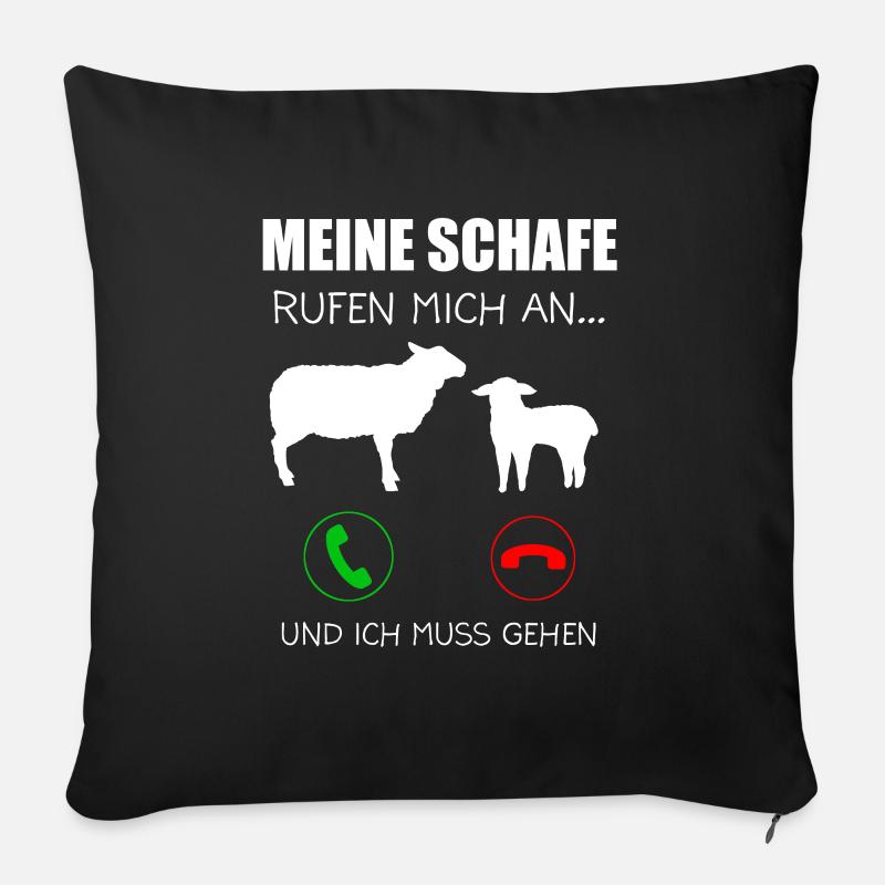 Schaf Schafe Schäfer Geschenk - Sofakissenbezug 45 x 45 cm - Schwarz