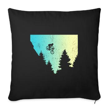 Mountain biker MTB gift Funny saying - Sofa pillowcase 17,3'' x 17,3'' (45 x 45 cm) - black - Front