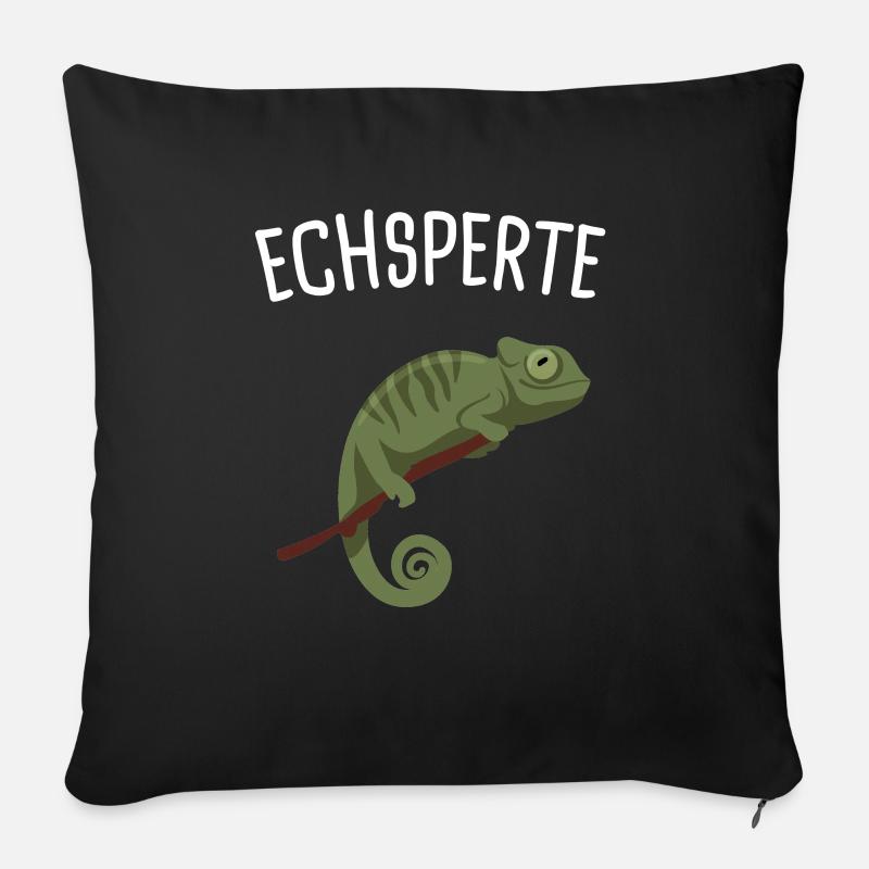 Echsperte Eidechse Reptil Geschenk - Sofakissenbezug 45 x 45 cm - Schwarz