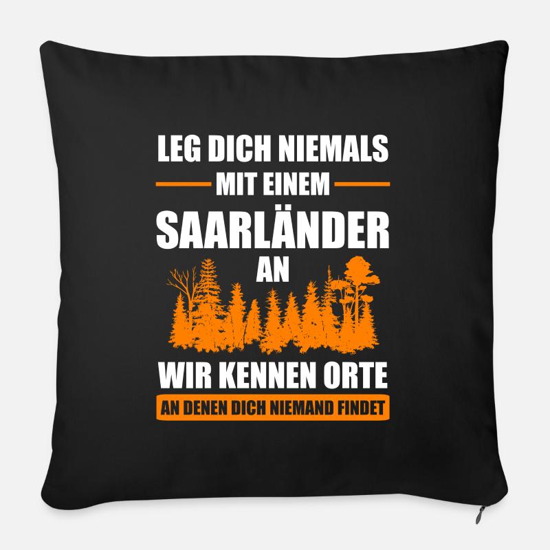 Saarland Saarländer Saarbrücken Geschenk - Sofakissenbezug 45 x 45 cm - Schwarz
