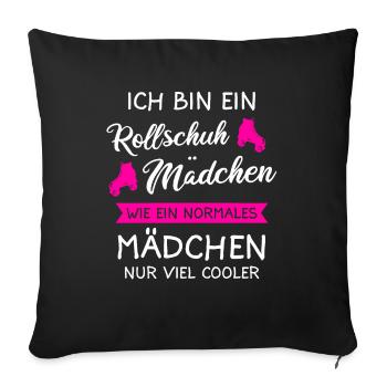 Rollschuh Rollschuhe Rollkunstlauf Geschenk - Sofakissenbezug 45 x 45 cm - Schwarz - Vorne
