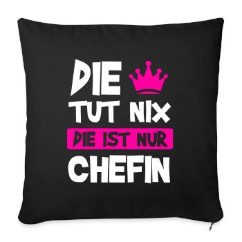 Chefin Chef Vorgesetzte Geschenk - Sofakissenbezug 45 x 45 cm - Schwarz - Vorne
