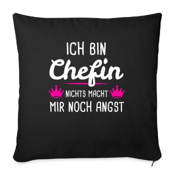 Chefin Chef Vorgesetzte Geschenk - Sofakissenbezug 45 x 45 cm - Schwarz - Vorne