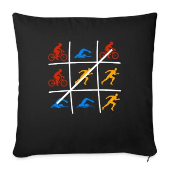 Triathlon triathlete triathletes gift - Sofa pillowcase 17,3'' x 17,3'' (45 x 45 cm) - black - Front