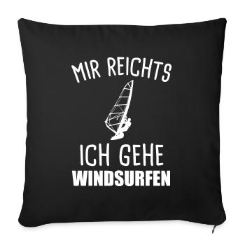 Windsurf Windsurfing Windsurfer Geschenk - Sofakissenbezug 45 x 45 cm - Schwarz - Vorne