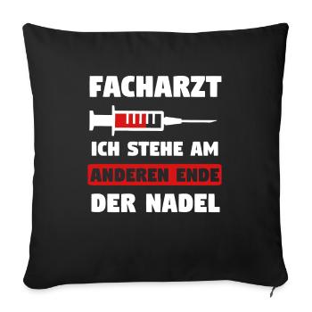 Facharzt Fachärztin Arzt Geschenk - Sofakissenbezug 45 x 45 cm - Schwarz - Vorne